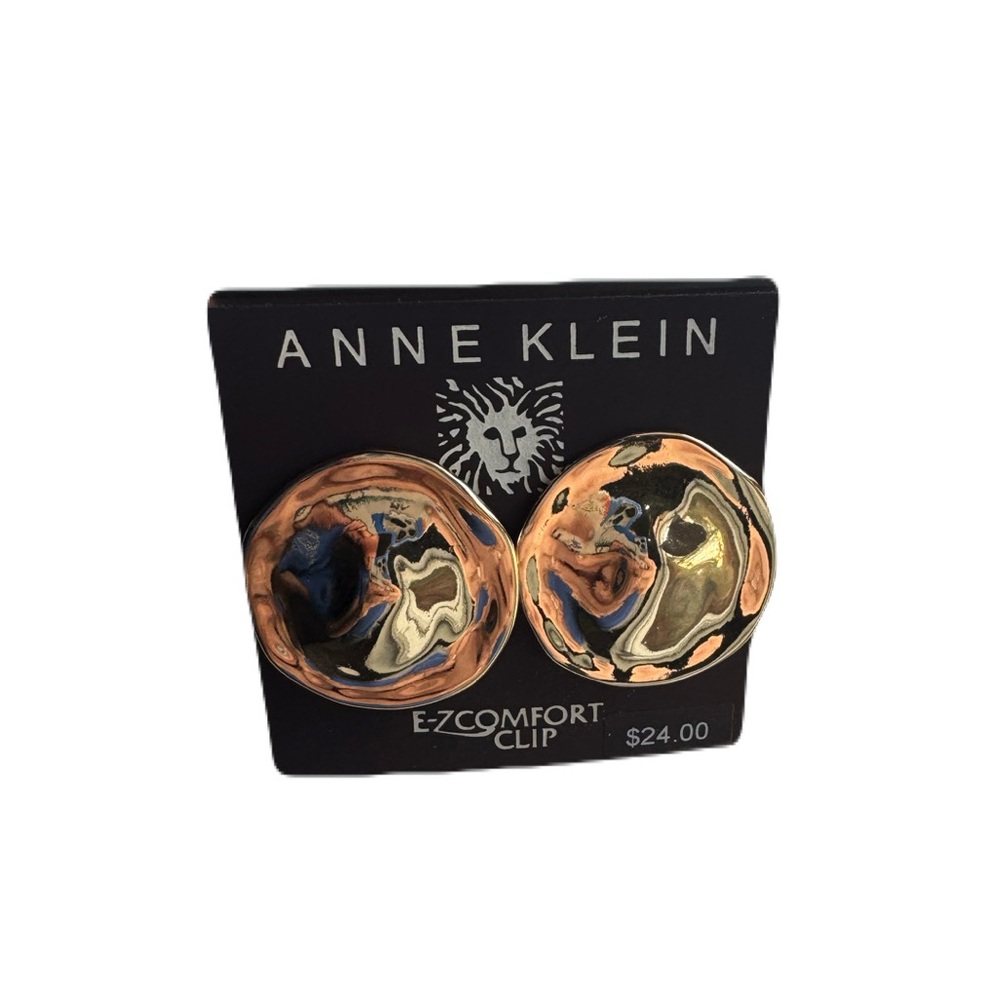 Anne Klein Gold-Tone Swirl Textured Clip-On Earrings